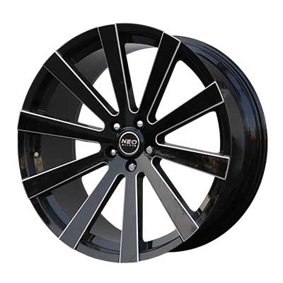 22x10 Slice 5x114.3 Black Milled